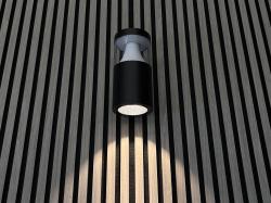 LED-seinävalaisin BOLE -alhaalle suuntaava valaisin päällä.